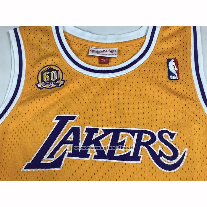 Maglia Los Angeles Lakers Kobe Bryant No 24 Autentico 2007-08 Giallo
